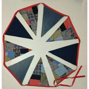 Blue Green Denim Patchwork Garland 6 Ft Made USA